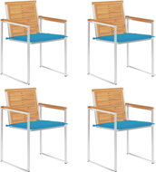 SHUMEE Židle zahradní s poduškami, teak 3078558 - 4ks v balení - Zahradní židle