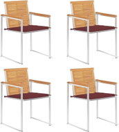 SHUMEE Židle zahradní s poduškami, teak 3078563 - 4ks v balení - Zahradní židle