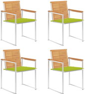 SHUMEE Židle zahradní s poduškami, teak 3078565 - 4ks v balení - Zahradní židle