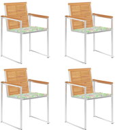 SHUMEE Židle zahradní s poduškami, teak 3078566 - 4ks v balení - Zahradní židle