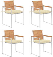 SHUMEE Židle zahradní s poduškami, teak 3078571 - 4ks v balení - Zahradní židle
