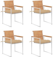SHUMEE Židle zahradní s poduškami, teak 3078572 - 4ks v balení - Zahradní židle