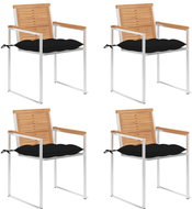 SHUMEE Židle zahradní s poduškami, teak 3078576 - 4ks v balení - Zahradní židle