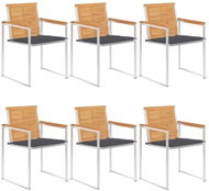SHUMEE Židle zahradní s poduškami, teak 3078581 - 6ks v balení - Zahradní židle