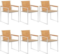 SHUMEE Židle zahradní s poduškami, teak 3078584 - 6ks v balení - Zahradní židle