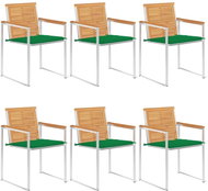 SHUMEE Židle zahradní s poduškami, teak 3078586 - 6ks v balení - Zahradní židle