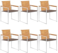 SHUMEE Židle zahradní s poduškami, teak 3078589 - 6ks v balení - Zahradní židle