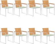 SHUMEE Židle zahradní s poduškami, teak 3078620 - 8ks v balení - Zahradní židle