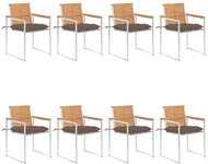 SHUMEE Židle zahradní s poduškami, teak 3078631 - 8ks v balení - Zahradní židle