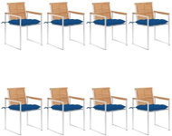 SHUMEE Židle zahradní s poduškami, teak 3078633 - 8ks v balení - Zahradní židle