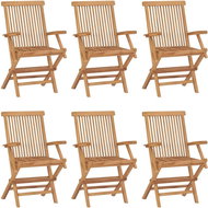 SHUMEE Židle zahradní skládací, teak 3096594 - 6ks v balení - Zahradní židle