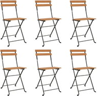 SHUMEE Židle zahradní skládací bistro, teak a ocel 3152110 - 6ks v balení - Zahradní židle