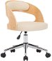 Otočná jídelní židle krémová ohýbané dřevo a umělá kůže - Jídelní židle