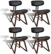 Jídelní židle 4 ks ohýbané dřevo a umělá kůže - Jídelní židle