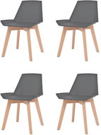 Jídelní židle 4 ks šedé plast - Jídelní židle