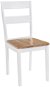 Jedálenské stoličky, 4 ks, biele, masívny kaučukovník - Jedálenská stolička