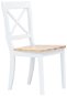 Jídelní židle 2 ks bílé a světlé dřevo masivní kaučukovník - Jídelní židle