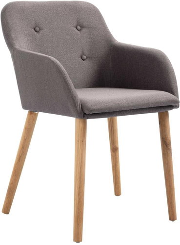 Jídelní židle 2 ks taupe textil a masivní dubové dřevo - Jídelní židle - Main image