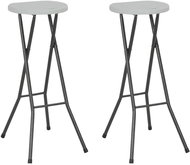 Folding Bar Stools 2 pcs HDPE and White Steel 44562 - Garden Stool