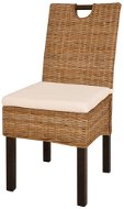 Jedálenské stoličky 4 ks ratan kubu a mangovníkové drevo - Jedálenská stolička