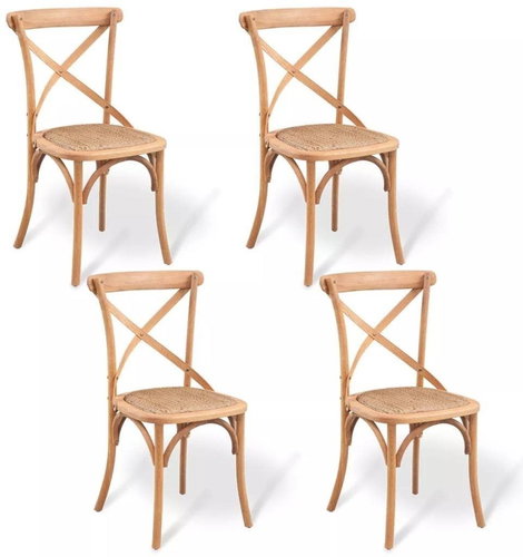 Jídelní židle 4 ks masivní dubové dřevo - Jídelní židle - Main image