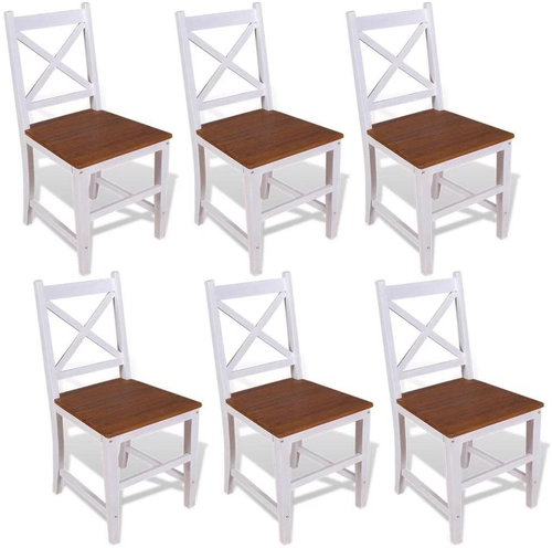 Jídelní židle, 6 ks, masivní teak a mahagon - Jídelní židle - Main image