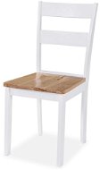 Jídelní židle 6 ks bílé masivní kaučukovník - Jídelní židle
