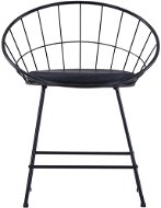 Jídelní židle se sedáky z umělé kůže 6 ks černé ocelové - Jídelní židle