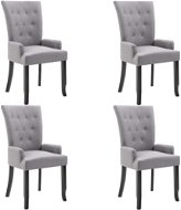 Jídelní židle s područkami 4 ks světle šedé textil - Jídelní židle