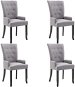 Jedálenské stoličky s podrúčkami 4 ks svetlosivé textil - Jedálenská stolička