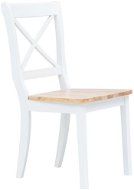 Jídelní židle 6 ks bílé a světlé dřevo masivní kaučukovník - Jídelní židle
