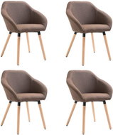 Jídelní židle 4 ks hnědé textil - Jídelní židle