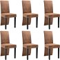 Jídelní židle 6 ks hnědé umělá broušená kůže - Jídelní židle