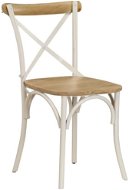 Stoličky s krížom 6 ks biele masívne mangovníkové drevo - Jedálenská stolička