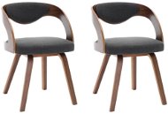 Jedálenská stolička, 2 ks, tmavosivá, ohýbané drevo a textil - Jedálenská stolička