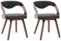 Jídelní židle 2 ks tmavě šedé ohýbané dřevo a textil - Jídelní židle