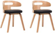 Jídelní židle 2 ks černé ohýbané dřevo a umělá kůže - Jídelní židle