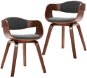 Jídelní židle Jídelní židle 2 ks ohýbané dřevo a šedý textil - Jídelní židle