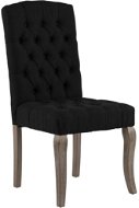 Jídelní židle 2 ks černé se vzhledem lnu textil - Jídelní židle