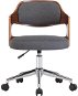 Otočné jedálenské stoličky, 2 ks, sivé ohýbané drevo a textil - Jedálenská stolička