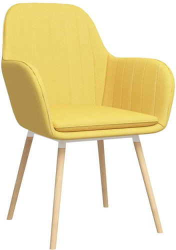Jídelní židle s područkami 4 ks žluté textil - Jídelní židle - Main image
