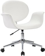 Otočná jídelní židle bílá umělá kůže - Jídelní židle