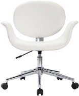 Otočné jedálenské stoličky 4 ks biele umelá koža - Jedálenská stolička
