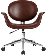 Otočné jedálenské stoličky 2 ks hnedé umelá koža - Jedálenská stolička