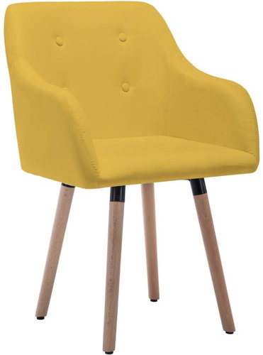 Jídelní židle 6 ks hořčicově žluté textil - Jídelní židle - Main image