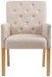 Jedálenské stoličky s podrúčkami 4 ks béžové textil - Jedálenská stolička