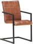Konzolové jídelní židle 2 ks hnědé pravá kůže - Jídelní židle