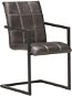 Konzolové jídelní židle 2 ks šedé pravá kůže - Jídelní židle