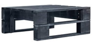 Garden Stool from Wood Pallets Black 45761 - Ottoman