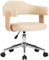 Otočná jídelní židle krémová ohýbané dřevo a umělá kůže - Jídelní židle